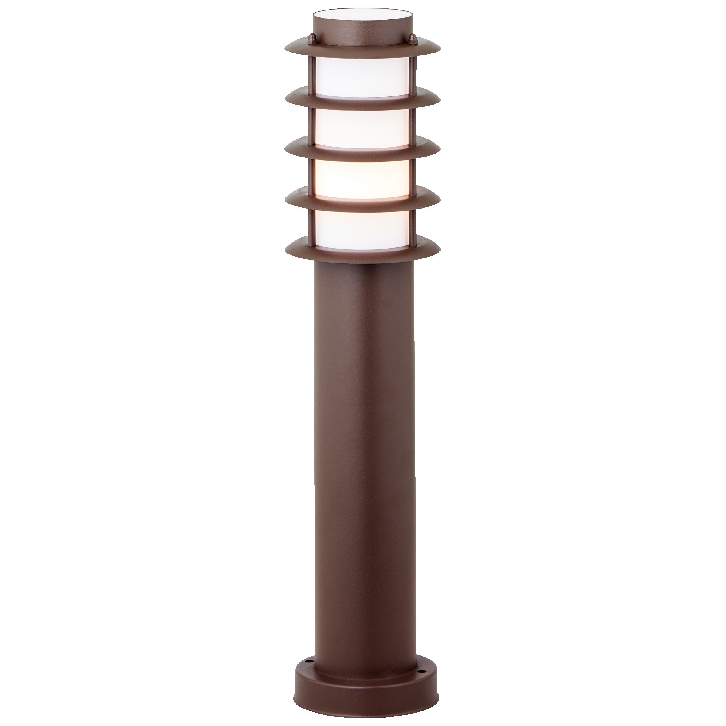 Lightbox Außen-Stehlampe, ohne Leuchtmittel, Außen Sockellampe, 51cm Höhe, Ø 12 cm, E27, max. 20W, IP44, rostfarben