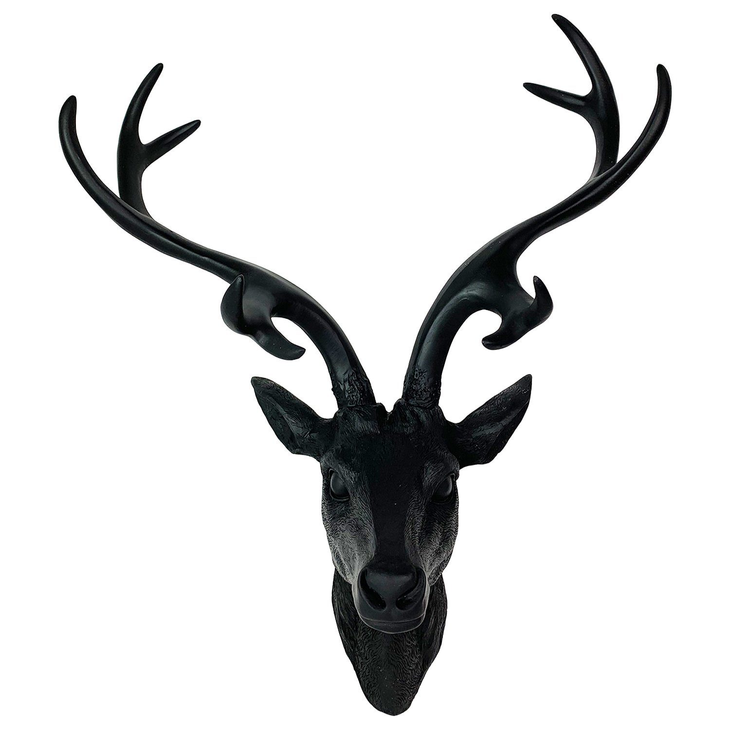 Mojawo Wanddekoobjekt XL Hirschgeweih Hirschkopf Geweih 10-Ender Schwarz 30 günstig online kaufen