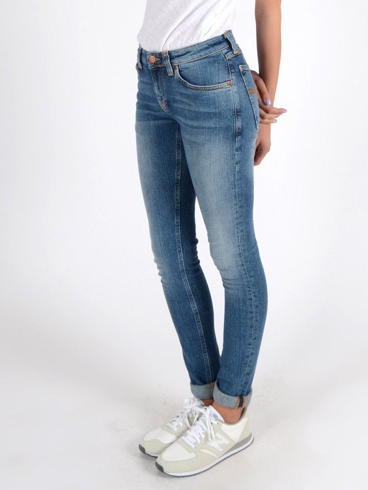 Nudie Jeans Skinny-fit-Jeans Damen Stretch Hose - Skinny Lin Easy Strikey