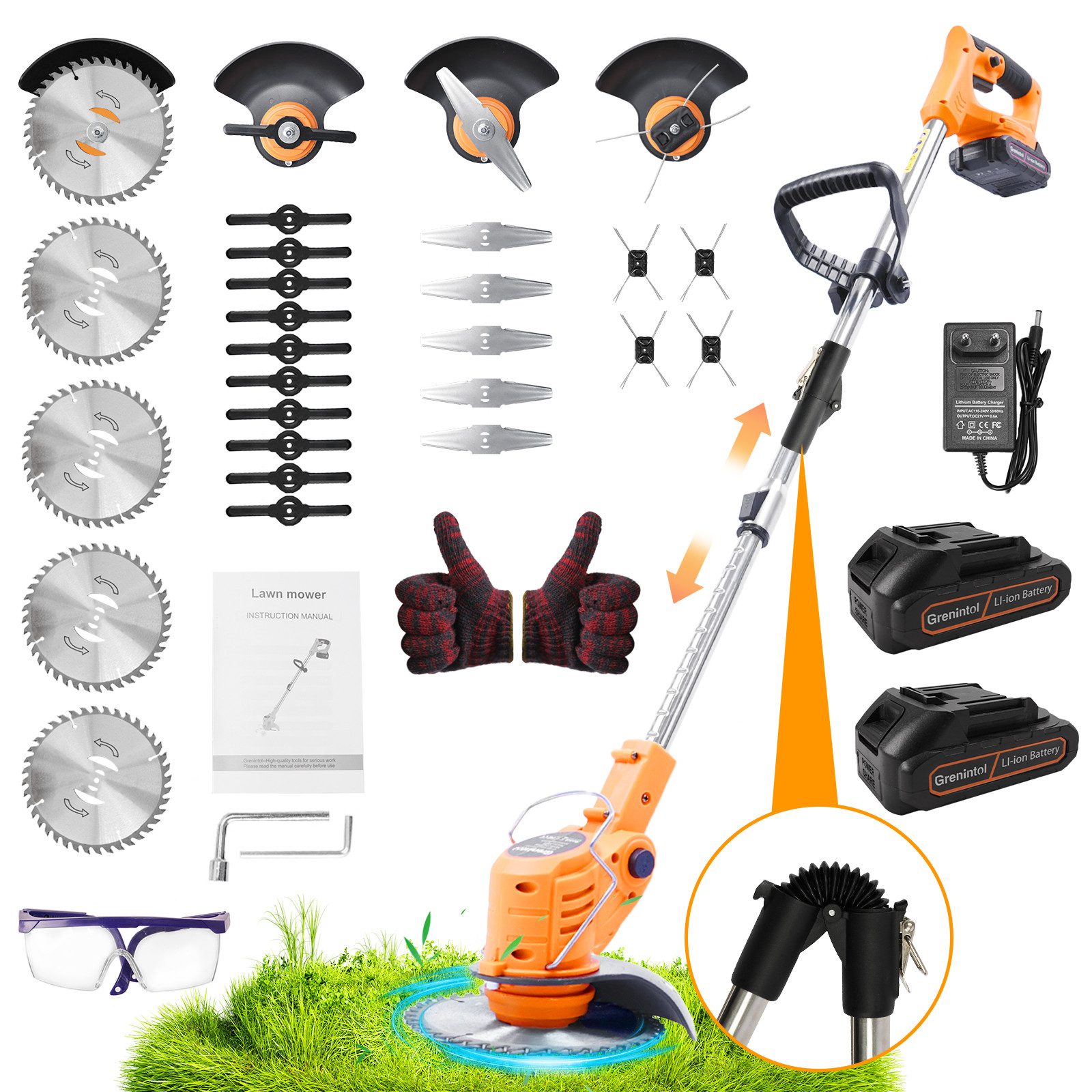 Grenintol Akku-Rasentrimmer Faltbar,Freischneider,Motorsense,Gartenrasen Tr günstig online kaufen