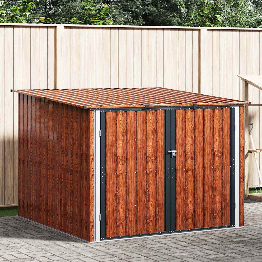 vidaXL Gartenhaus Fahrradspeicher 3 pcs Braun 216 x 207 x 158 cm Metall