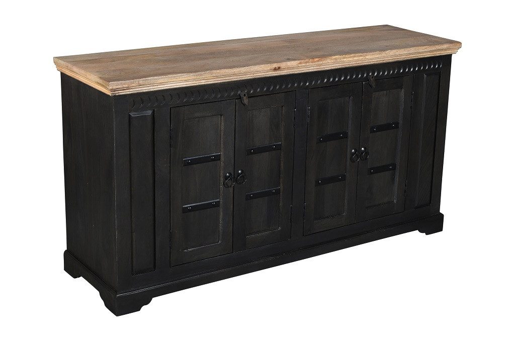 Main Möbel Anrichte Sideboard 171x90cm 'Mumbai' Mango natur & schwarz