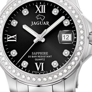 JAGUAR Quarzuhr Jaguar Damen Armbanduhr Cosmopolitan, (Analoguhr), Damenuhr rund, mittel (ca. 34mm) Edelstahlarmband, Fashion-Style