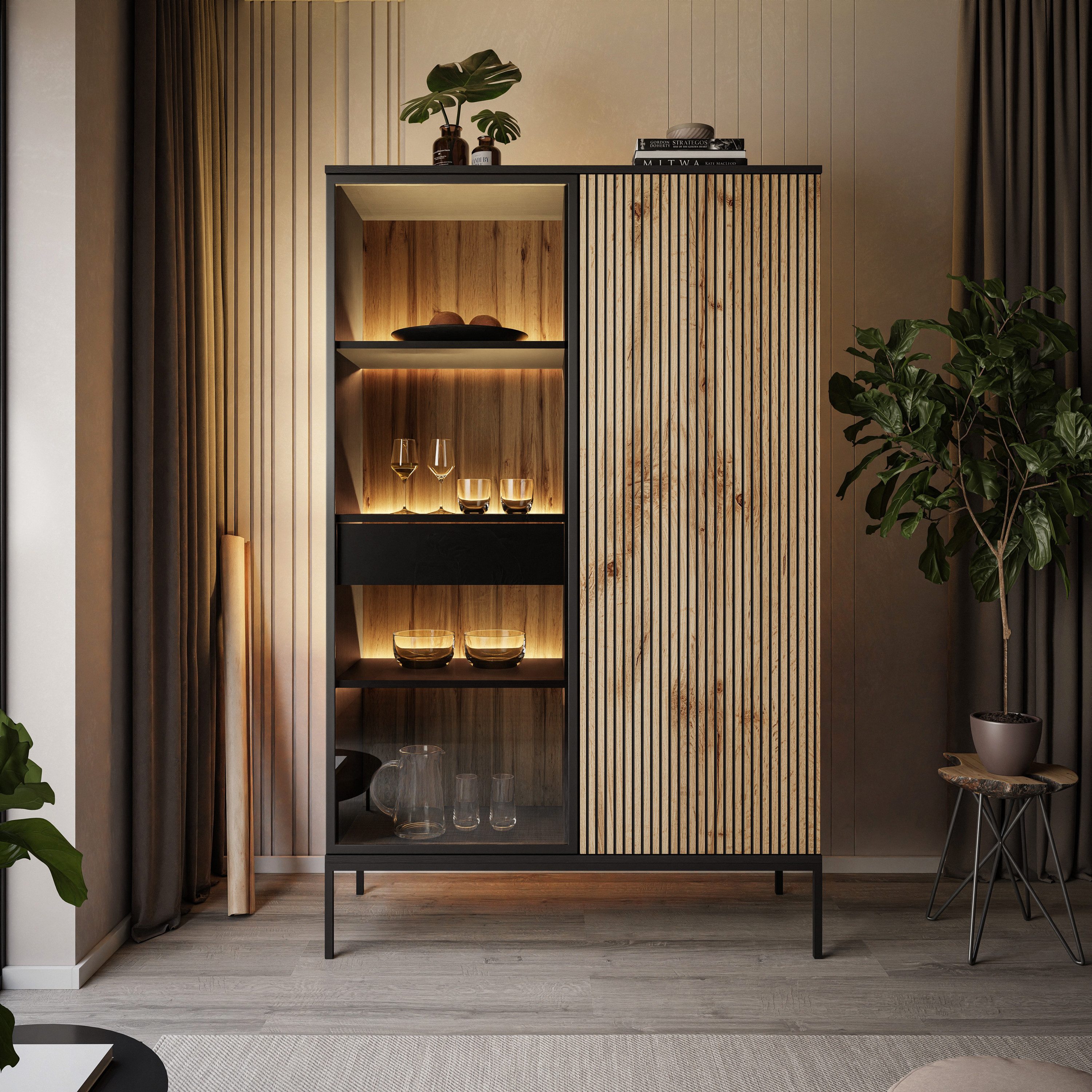 Lookway Hochschrank ECLIPSE WTSZ104 Vitrine mit günstig online kaufen