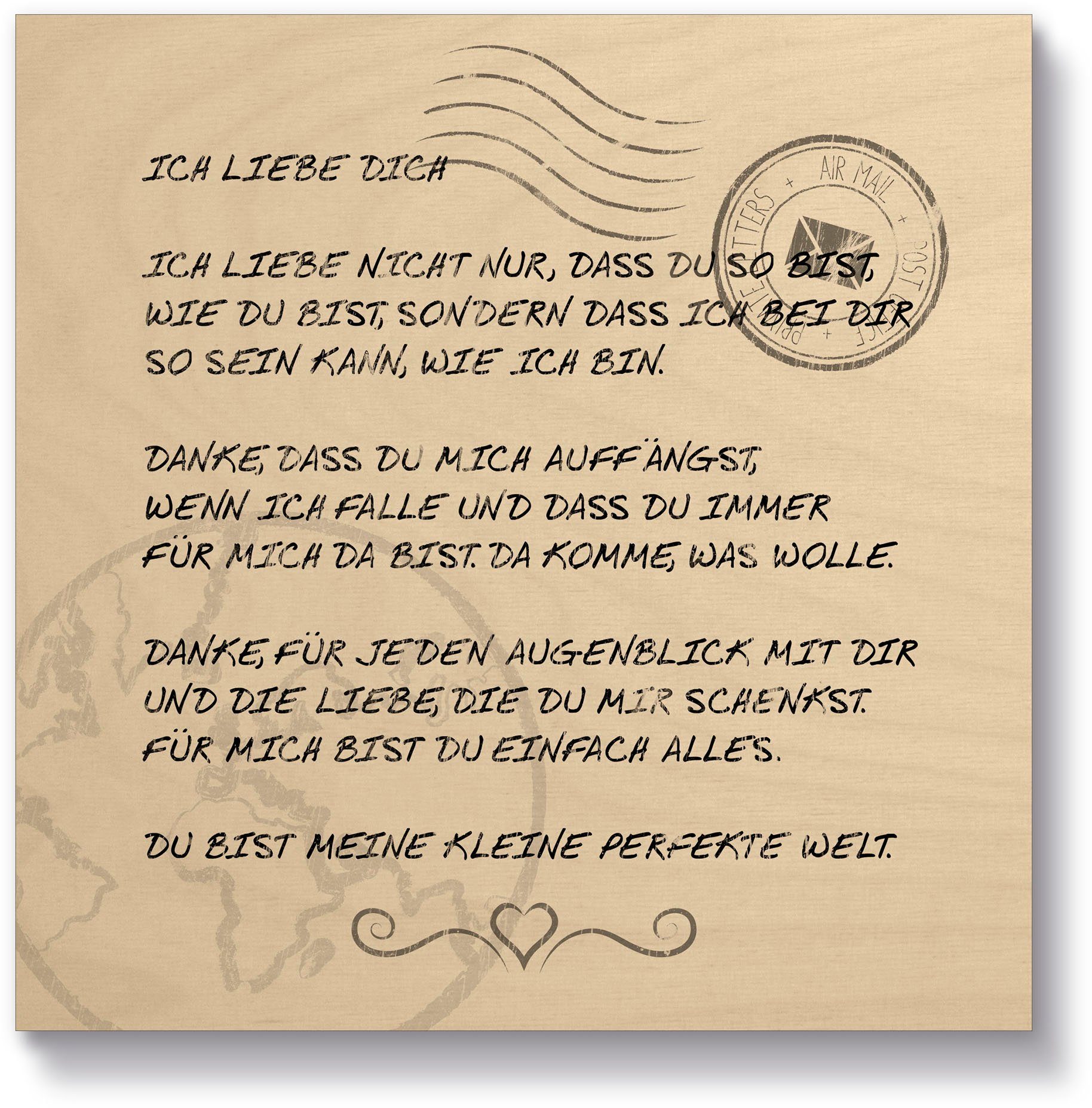 Artland Holzbild Ich liebe Dich, Sprüche & Texte (1 St)