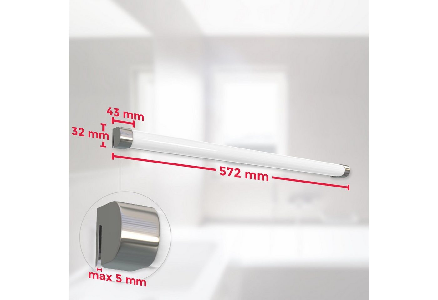 B.K.Licht Spiegelleuchte, LED Bad Wand-Leuchte Spiegel Badezimmer Aufsatz-Lampe 10Watt IP44 Schminklicht-HomeTrends