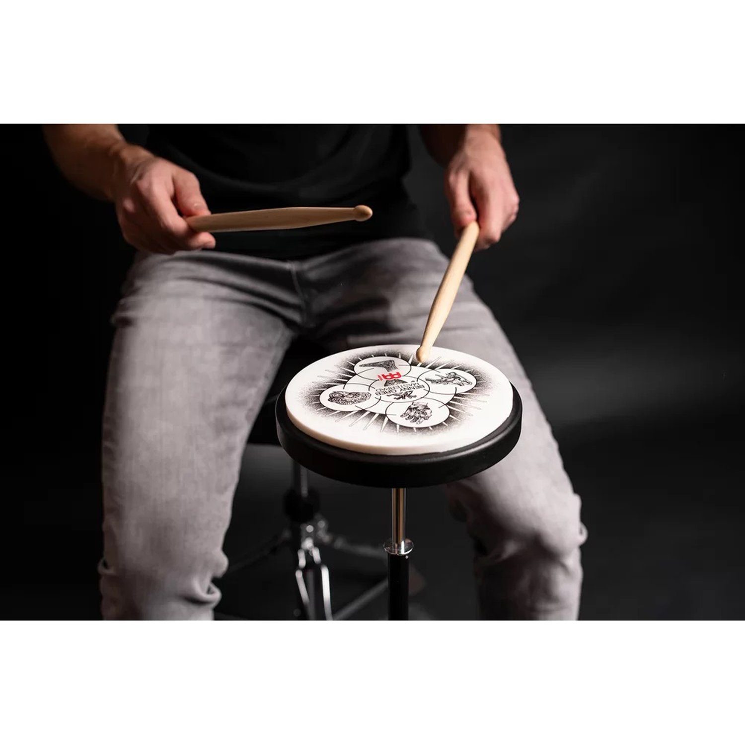 Meinl Percussion Chime Meinl Practice Pad Benny Greb 6 Zoll mit Drumsticks 1 Paar,Practice Pad, Vorteils-Set mit Drumsticks