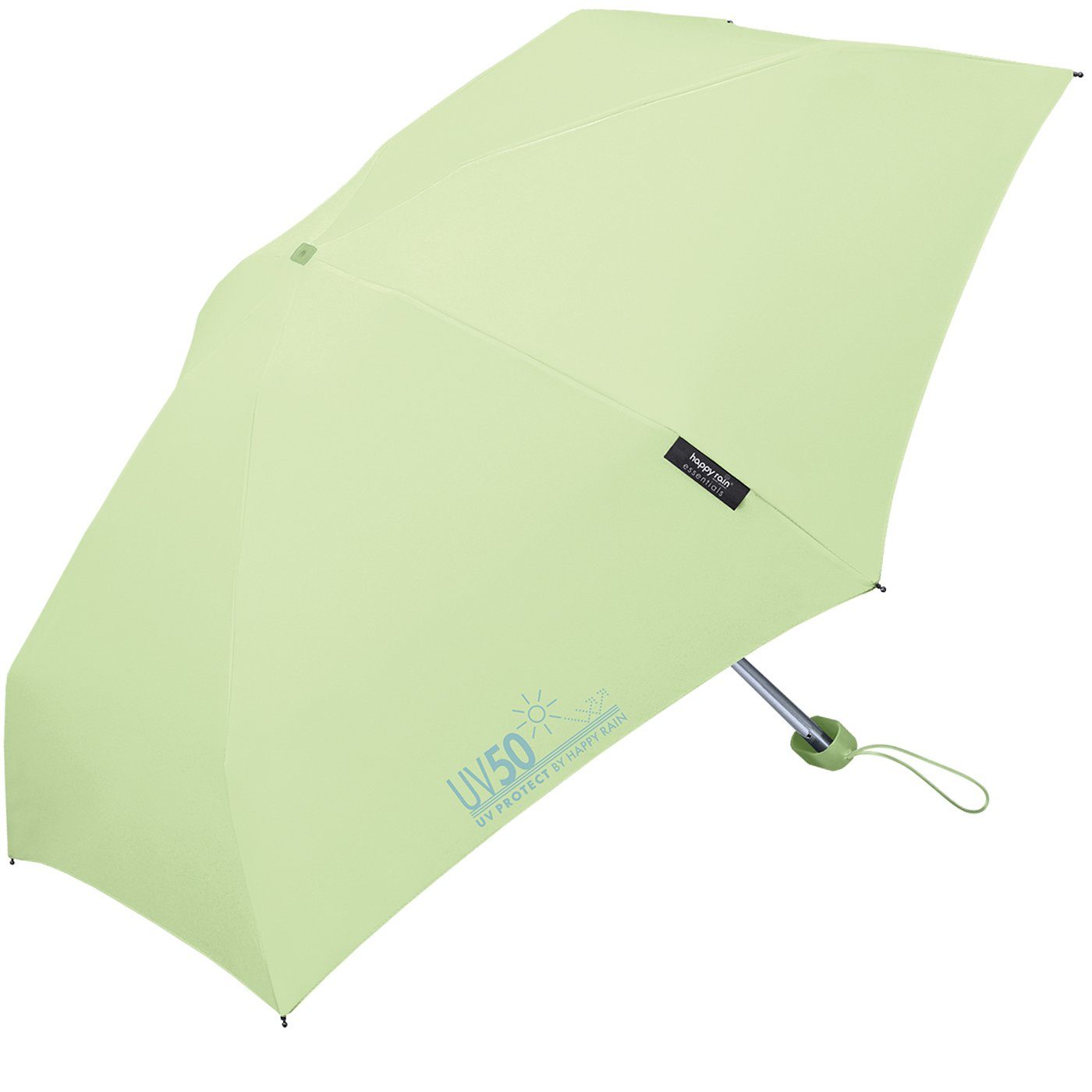 unterwegs grün und UV-Protect Flat UV50 Sonnenschutz, Sonne vor Taschenregenschirm mit Mini RAIN Regen Ultra klein schützt für winzig - HAPPY