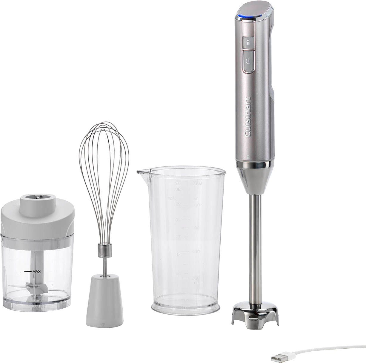 Cuisinart Akku-Stabmixer RHB100E Cordless Collection, mit Pürieraufsatz, Schneebesen, Schale, 30 Minuten Akkulaufzeit