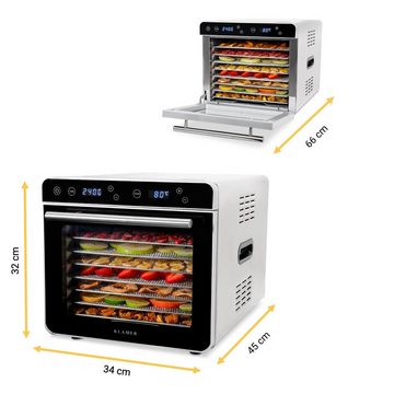 KLAMER Dörrautomat KLAMER Premium Dörrautomat XL 700W, 24h-Timer und 35-80°C Temperaturr…