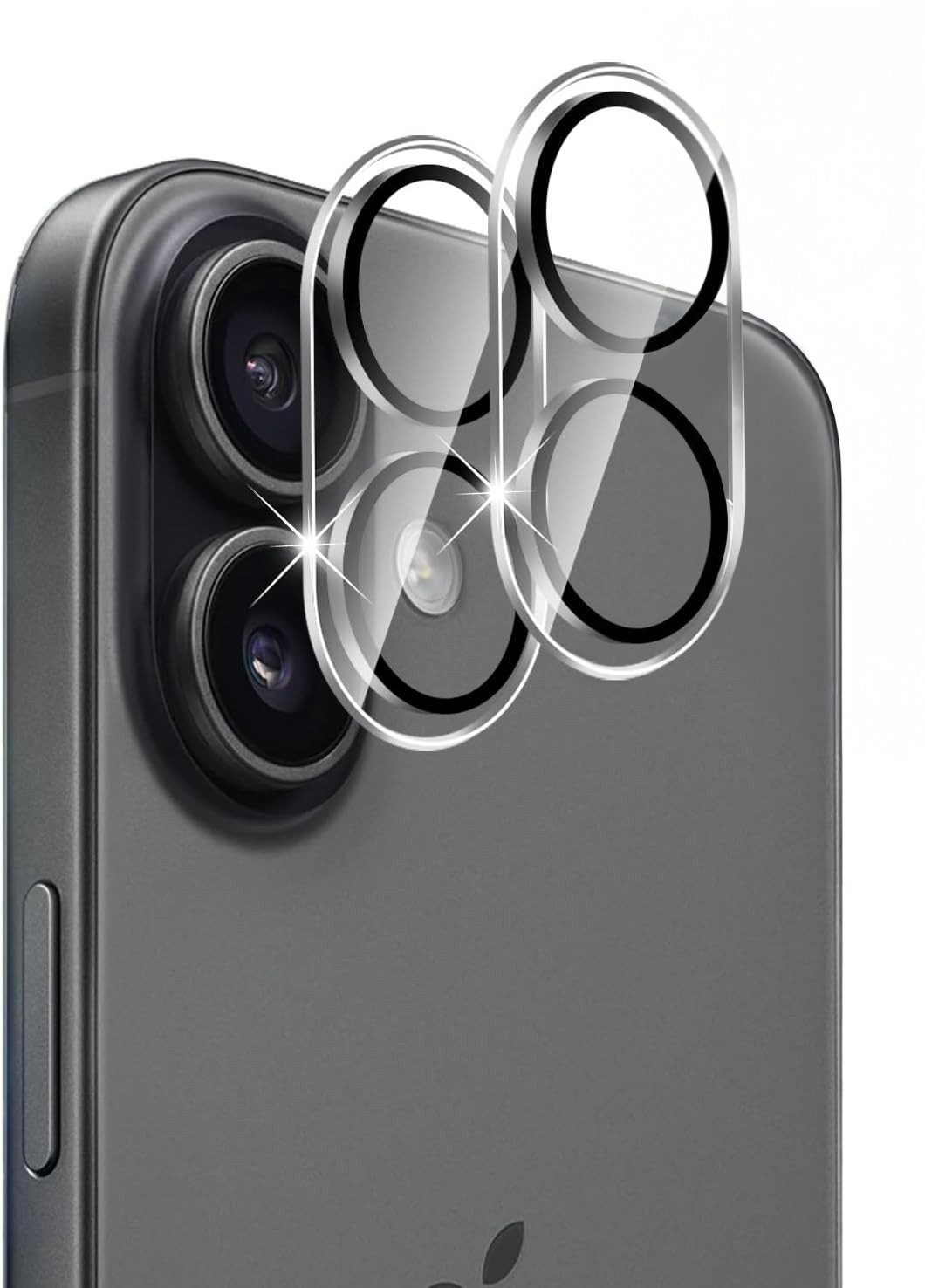 CLM-Tech Kameraschutzglas 2X für iPhone 17 6,1 Zoll, Linse Schutzglas 9H Glas - Folie kristallklar Panzerglas 2X Stück, 2 Stück, Kratzfest