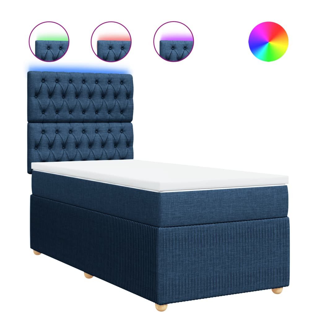 vidaXL Bett Boxspringbett mit Matratze Blau günstig online kaufen