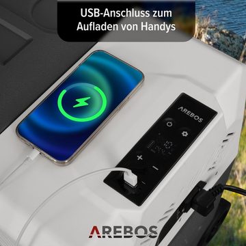 Arebos Kühlbox Kompressor mit Rollen elektrisch Gefrierbox APP-Steuerung 27L - 47L, Ablassschraube zum Wasserentfernen