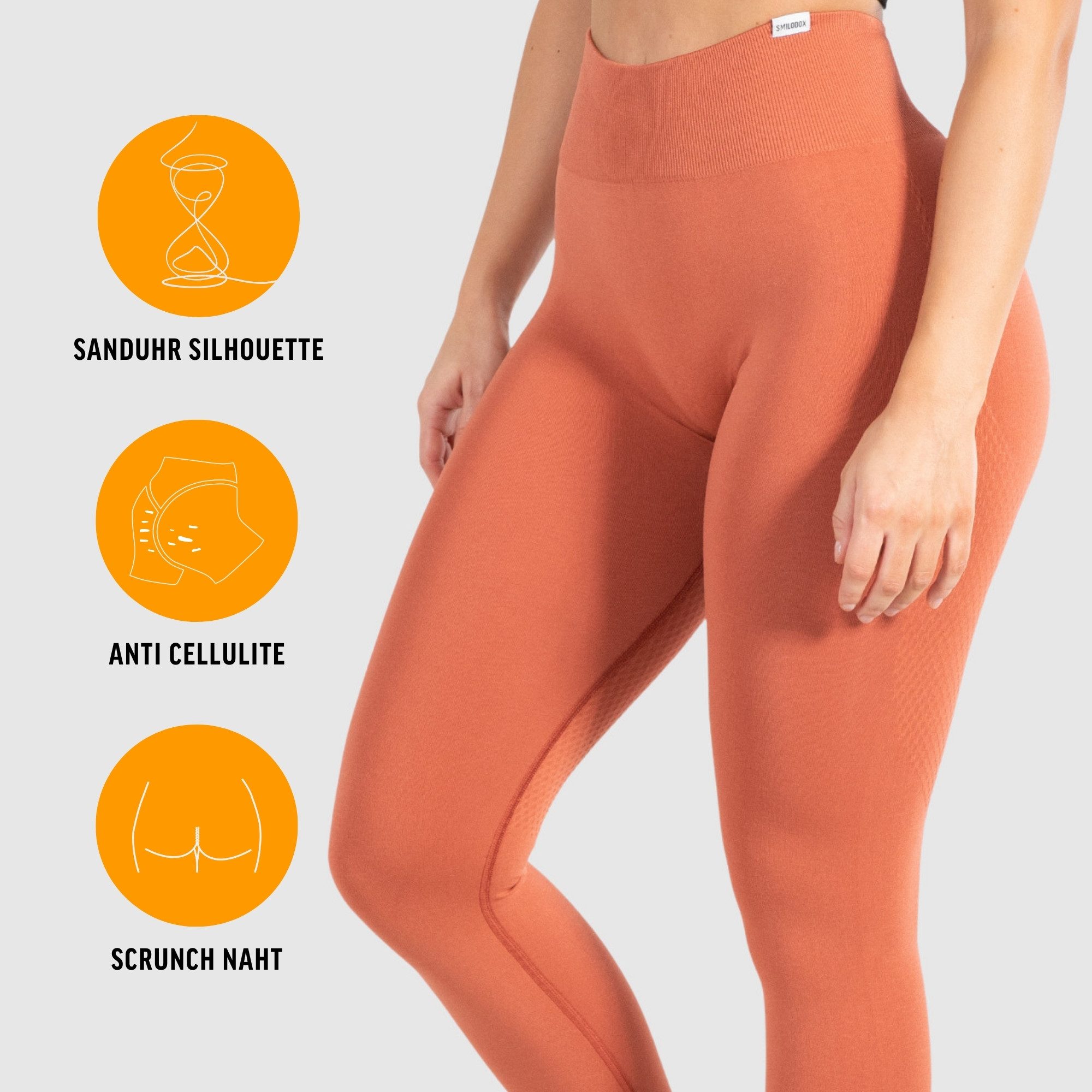 Smilodox Leggings Amaze Scrunch Pro, High Waist Booty Scrunch Yoga & Fitnesshose Shaped Fit Squatproof Push Up Trainingshose Gym Alltag Figurformend