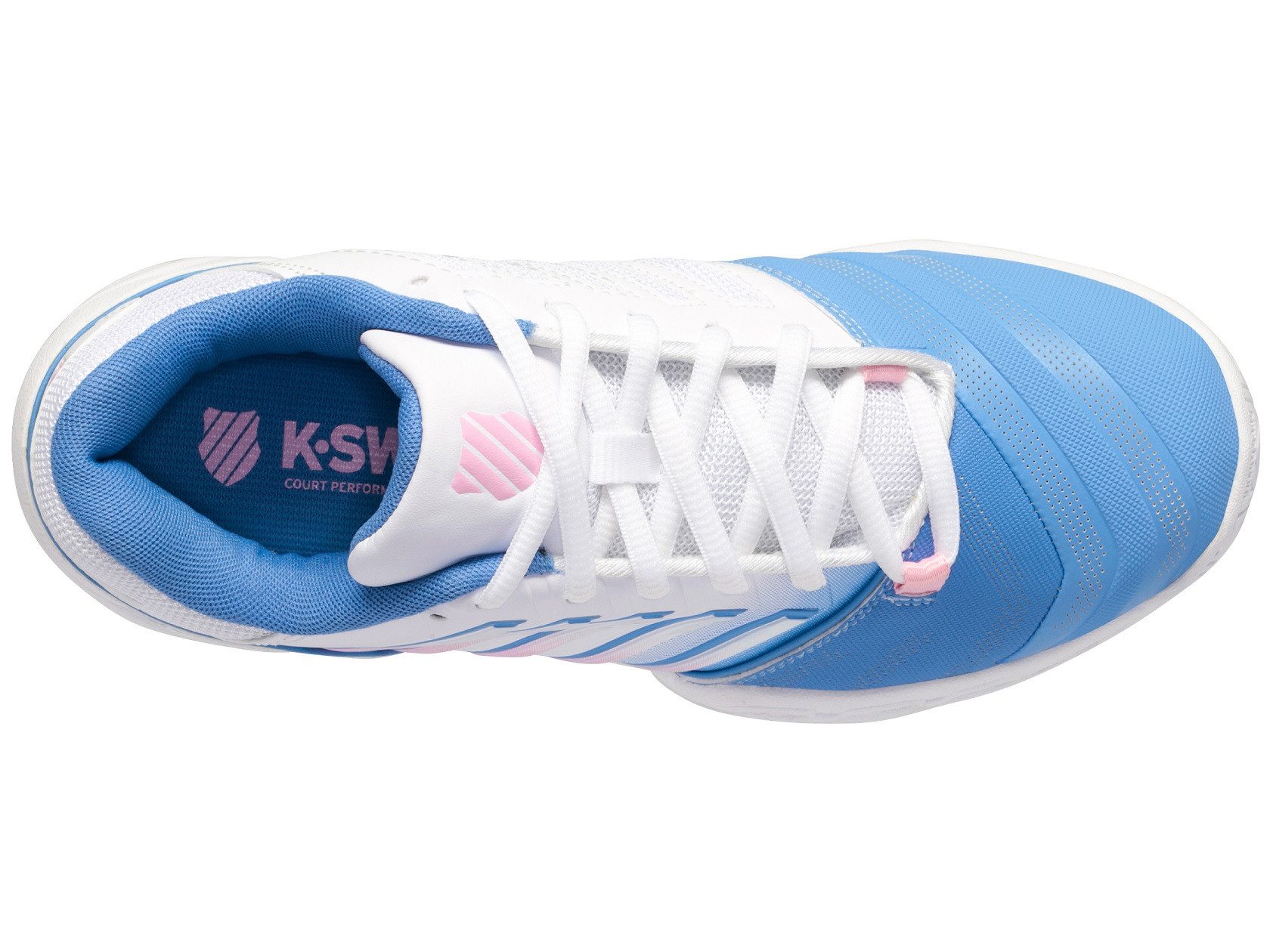 K-Swiss Performance BigShot Light 4 Allcourt weiss/hellblau Damen Tennisschuh