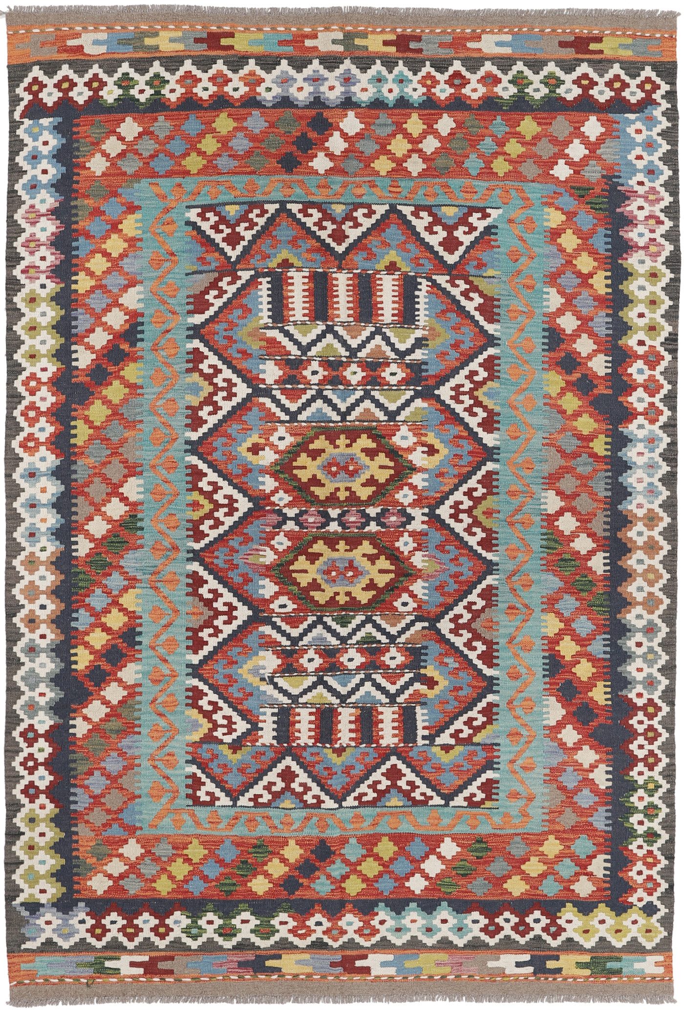Carpet Avenue Teppich Kelim Afghan Old Style 257x179, Rechteck, Höhe: 4 mm