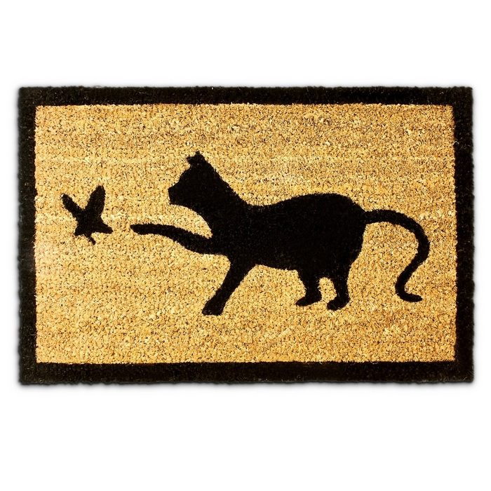 Fußmatte Fußmatte ‚Katze' Kokos 40x60 cm relaxdays Höhe: 15 mm