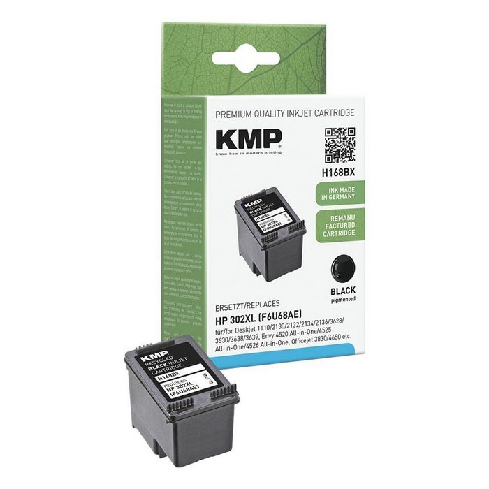 KMP Tintenpatrone (ersetzt HP »F6U68AE« Nr. 302 XL schwarz)