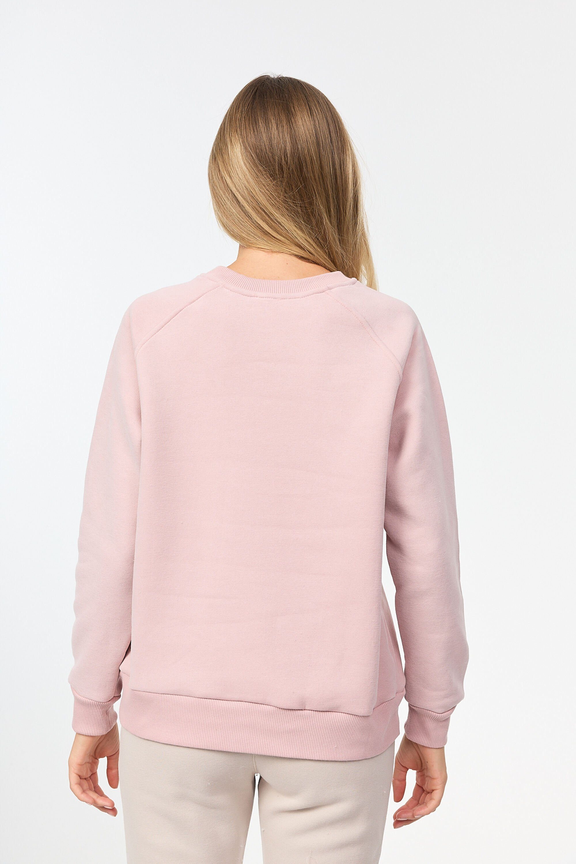 Sweatshirt rosa dezentem Decay mit Frontprint