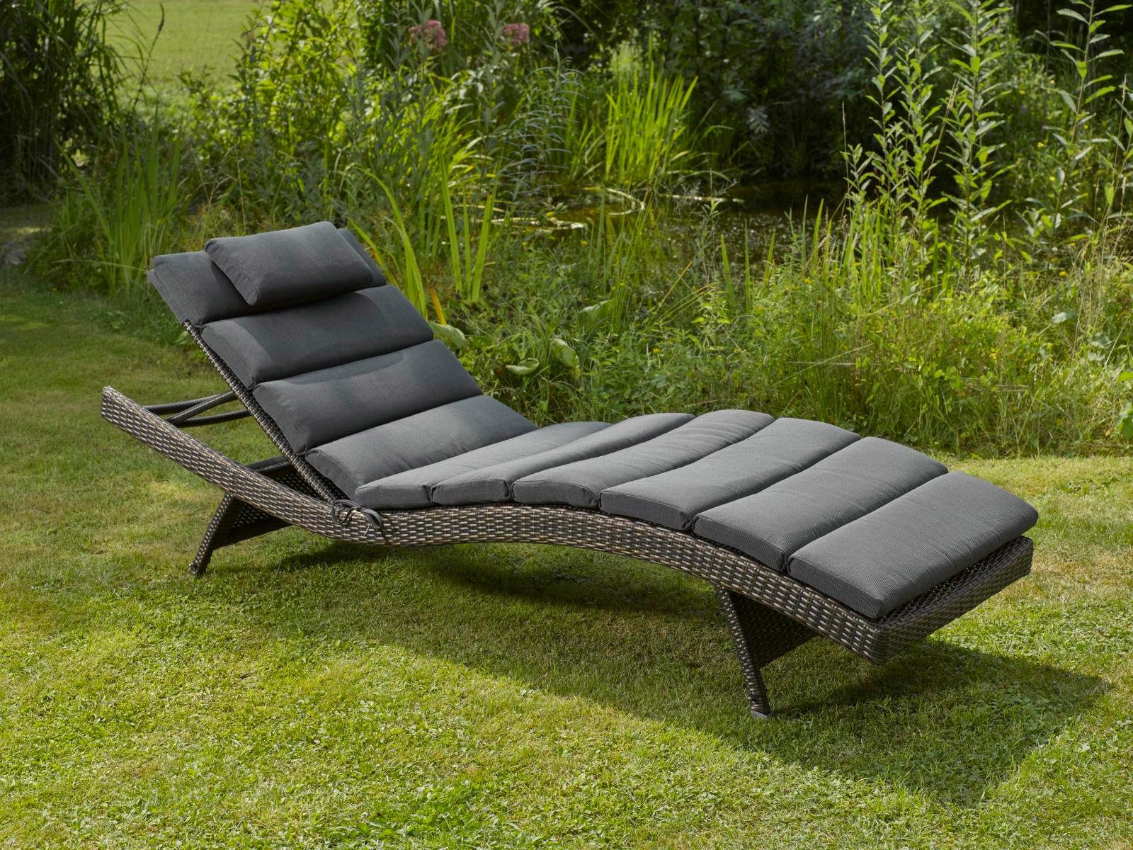 Destiny Gartenliege WAVE, Aluminium, Polyrattan, ohne Polsterauflage