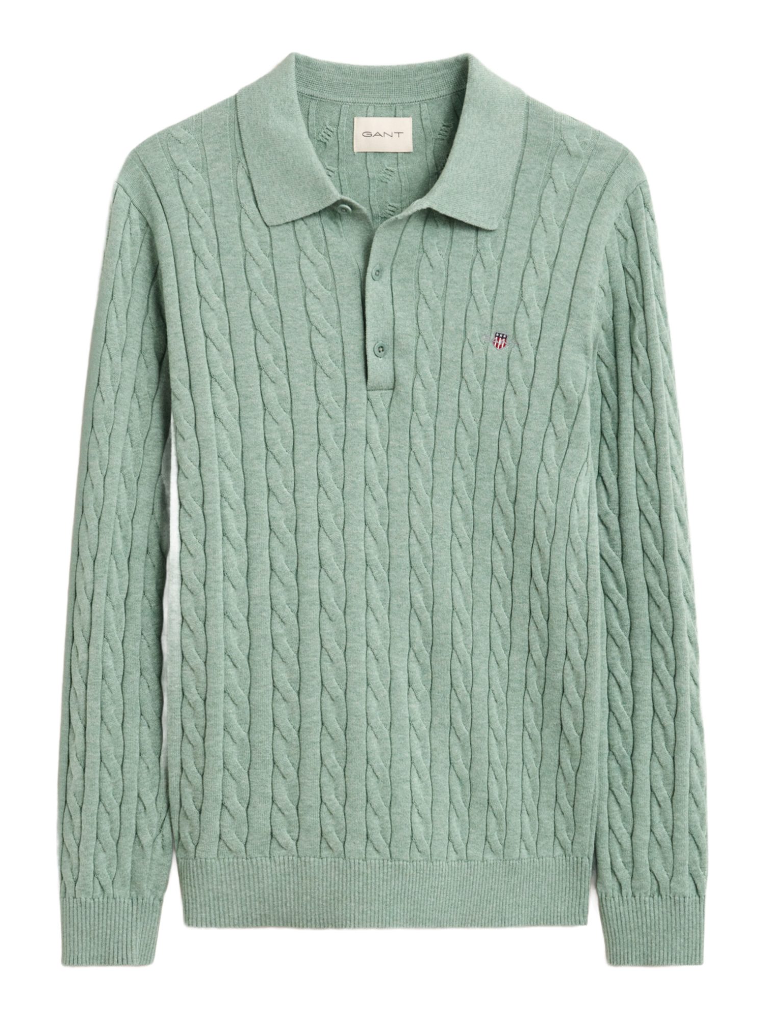 Gant Troyer grün,Elegant,Baumwolle,Strukturiert,Polokragen,Lang,Casual Fit