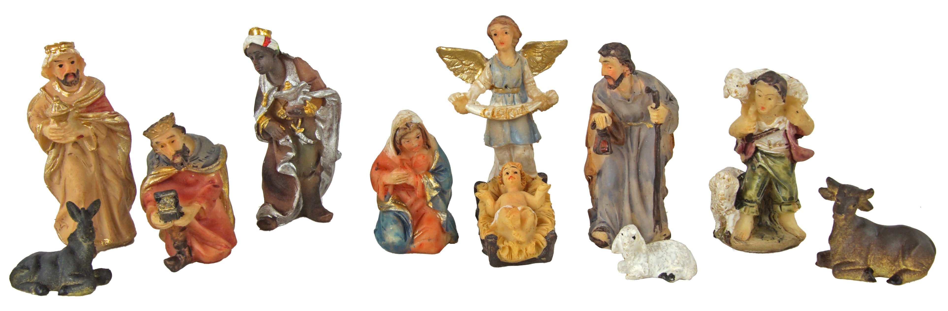 dekoprojekt Krippenfigur Bezaubernder Krippenfigurensatz K 179 - Höhe ca. 5 cm / 11tlg. (Set, 11 St., 11 tlg), handbemalt