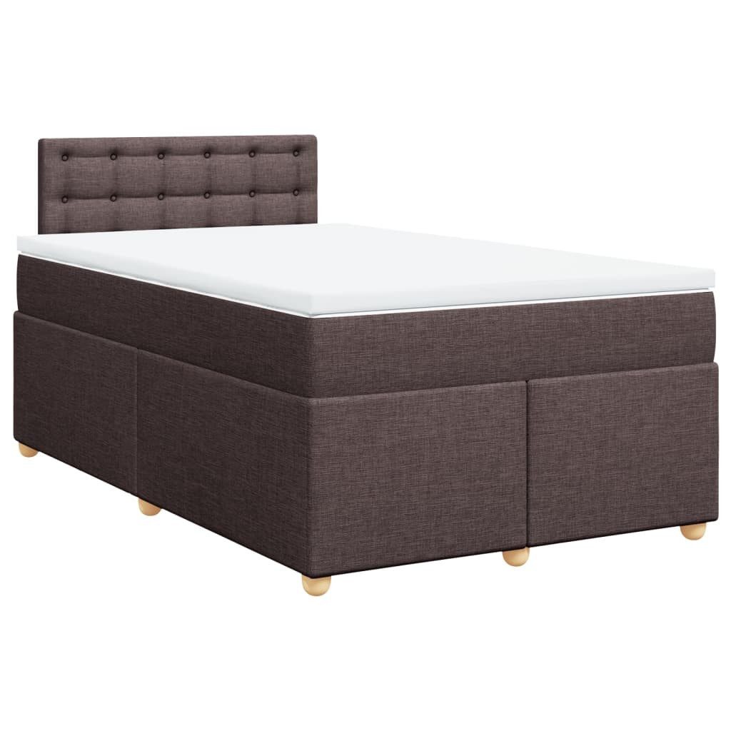Bett Boxspringbett mit Matratze Dunkelbraun 120x200 cm Stoff