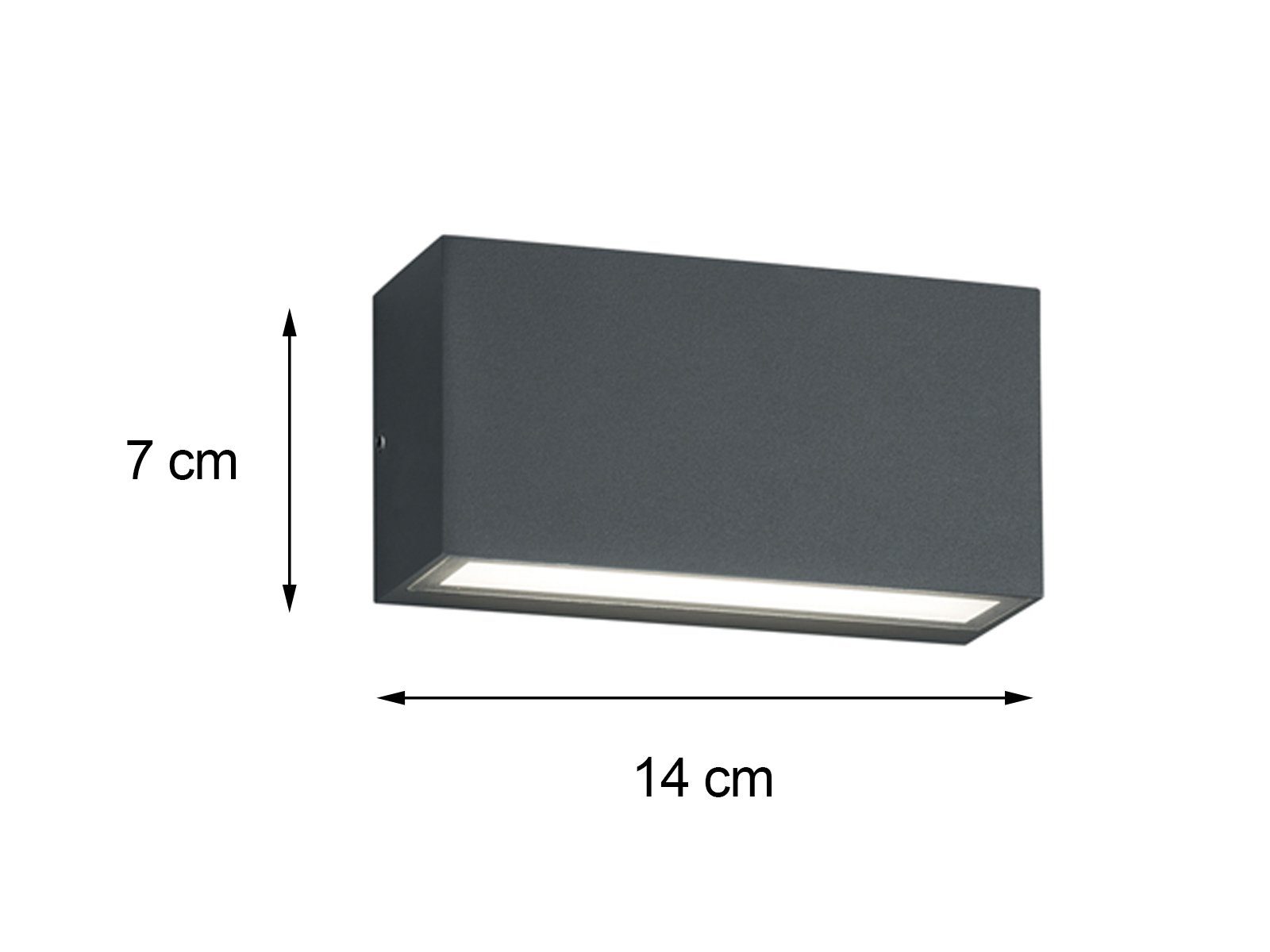 TRIO Leuchten LED Außen-Wandleuchte, LED fest integriert, Warmweiß, 2er-Set kleine Fassadenlampe up down für Hauswand, Anthrazit, B: 14cm