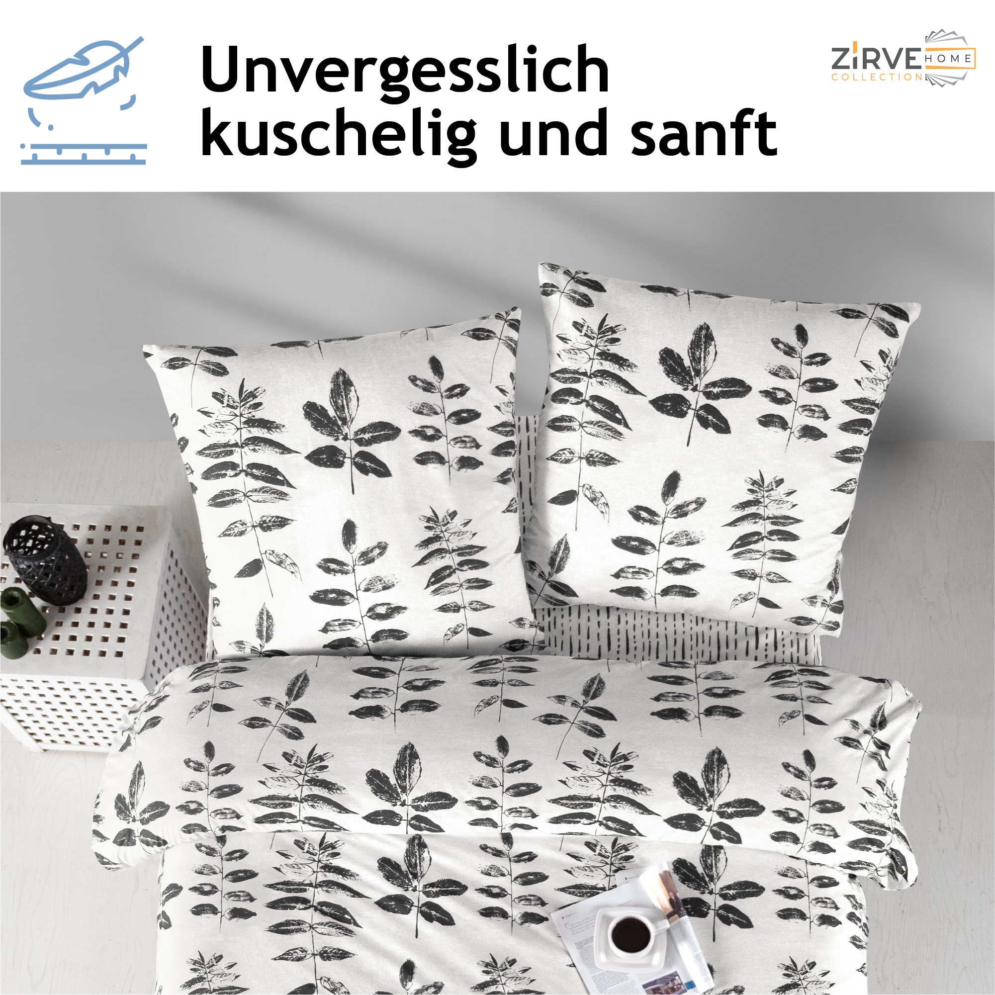 yadetextil Bettwäsche 200x200 cm, Renforce, 3 teilig, Bettwäsche-Set, 200x200 cm, Hafsa