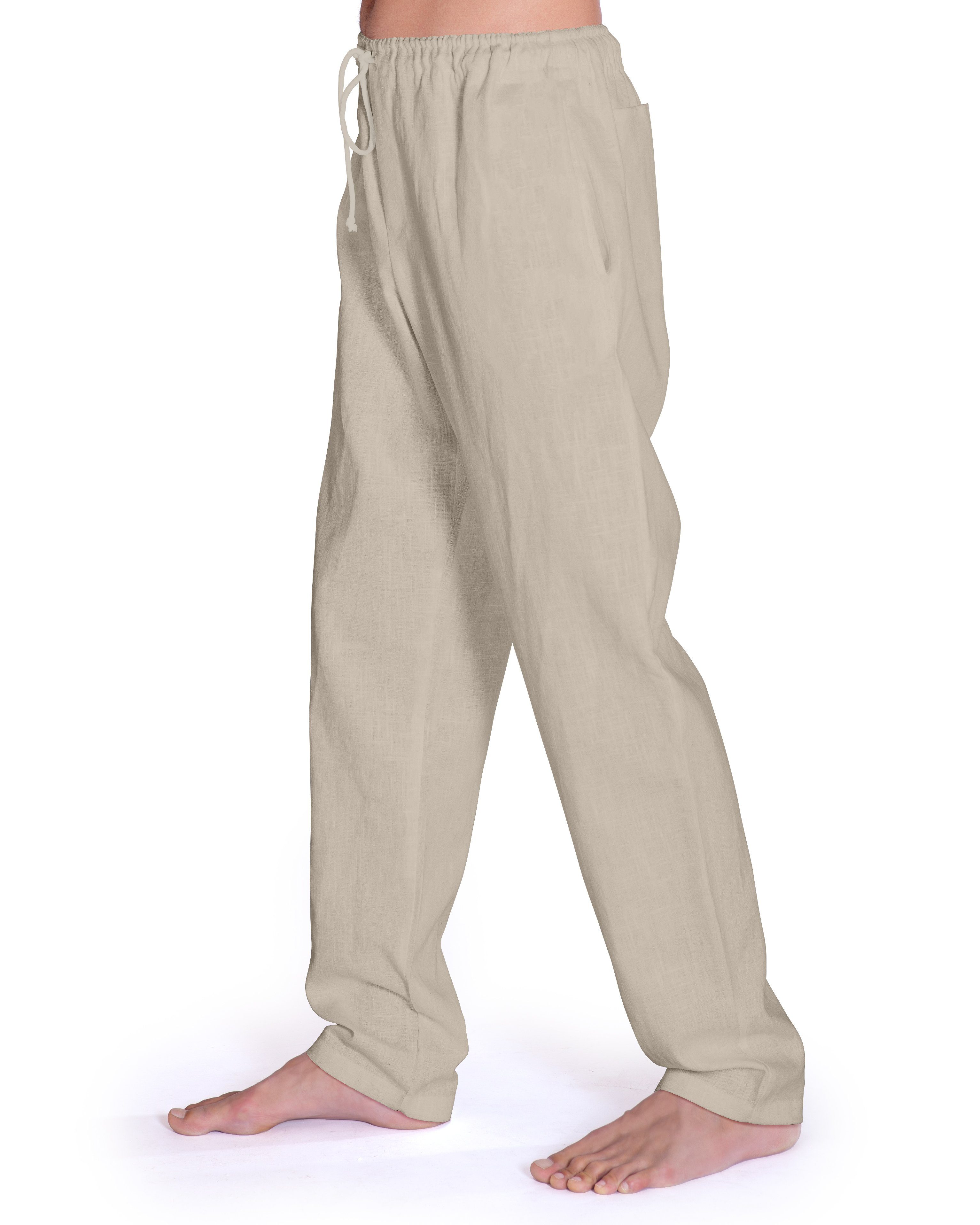 SCHAZAD Leinenhose Chino beige