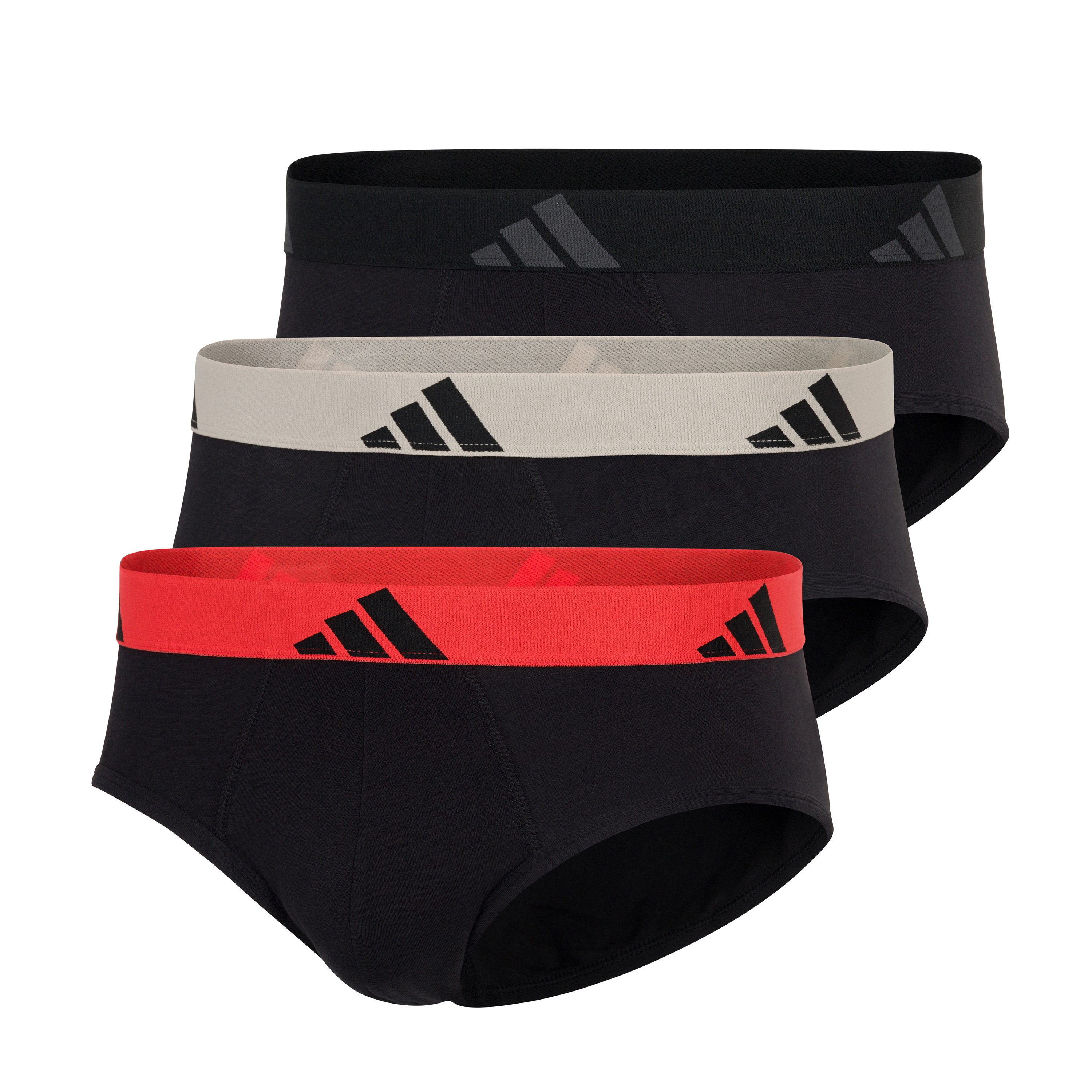 adidas Sportswear Slip Active Flex Cotton (3er Pack) elastisch, Logo-Bund, scheuerfreies Tragegefühl, ohne Eingriff