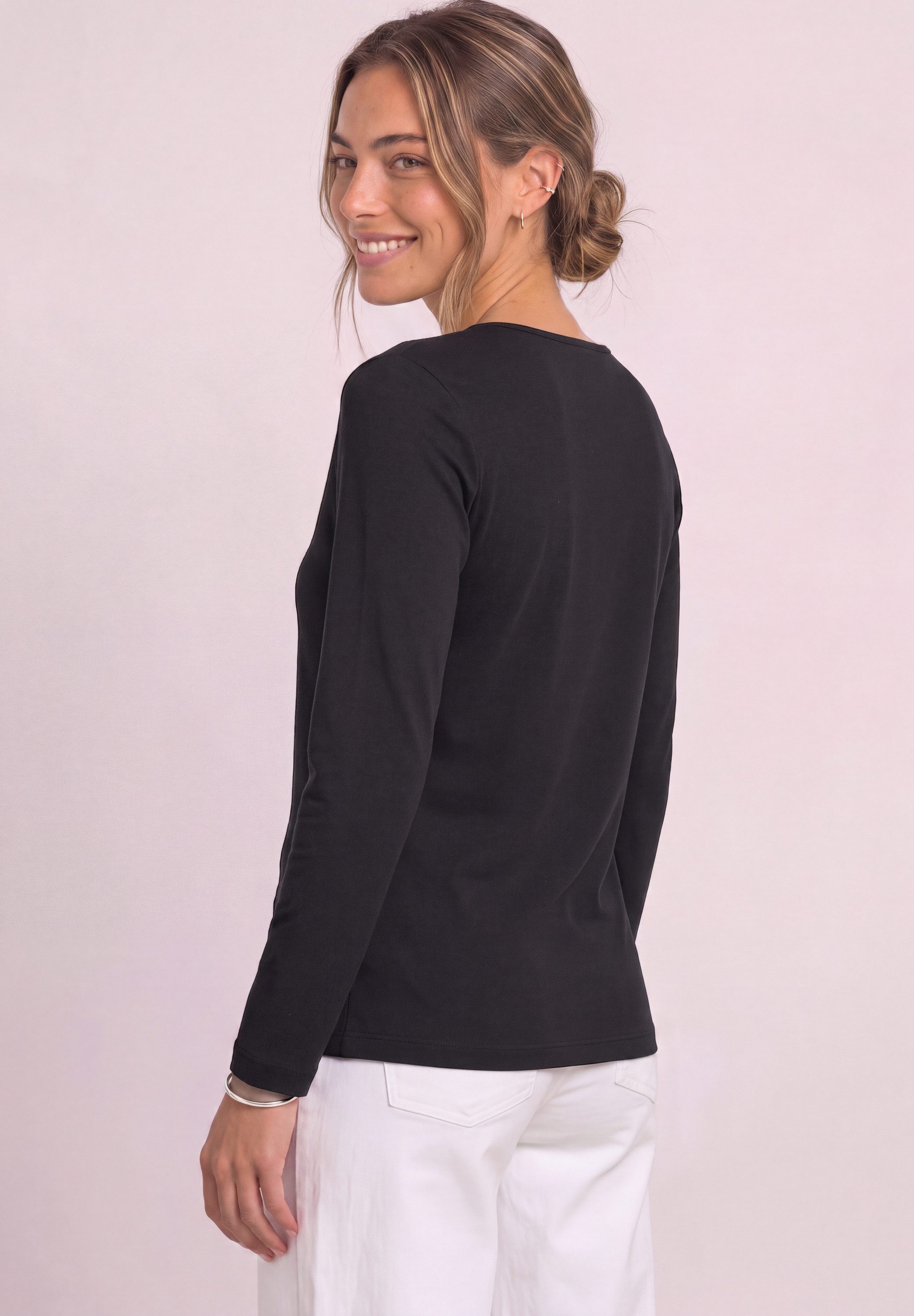 STREET ONE Langarmshirt in Unifarbe – Bild 2 von 5