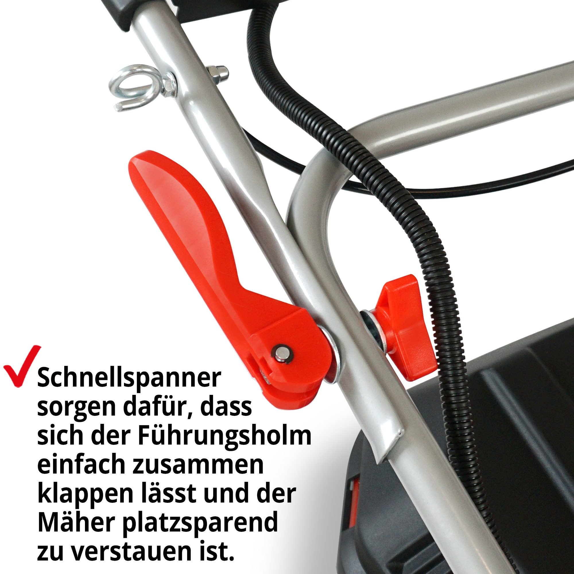 Hecht 554 SXE 5in1 petrol lawnmower with wheel drive, electric start, 53 cm cutting width, mulching kit, 6.5 hp