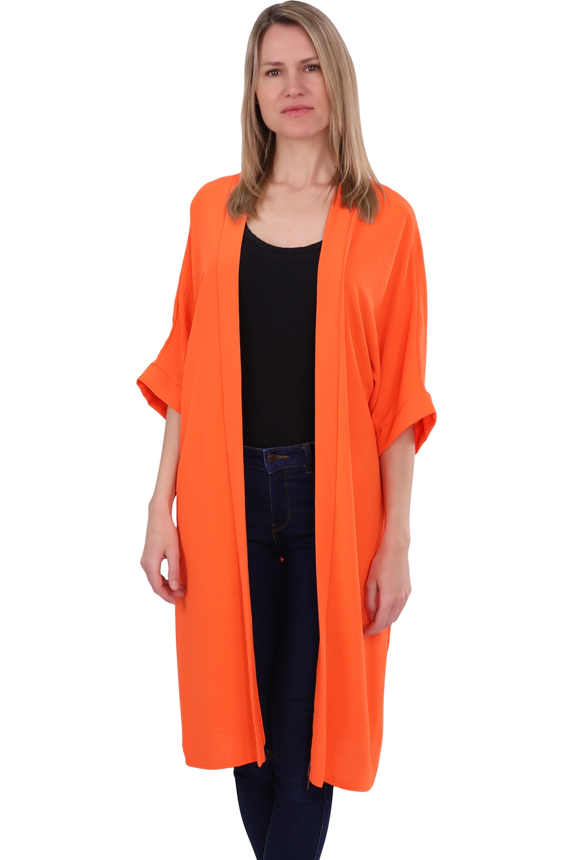 malito more than fashion Cardigan malito Damen Kimono 2342 Kimono Sommer Strand Cover up mit extraweiten Ärmeln Einheitsgröße