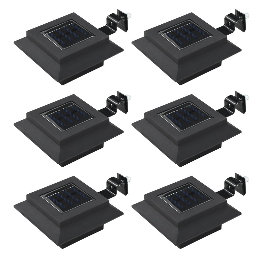 vidaXL Gartenleuchte NA Outdoor Solarleuchten 6 Stück LED Quadratisch 12 cm Schwarz Gartenl