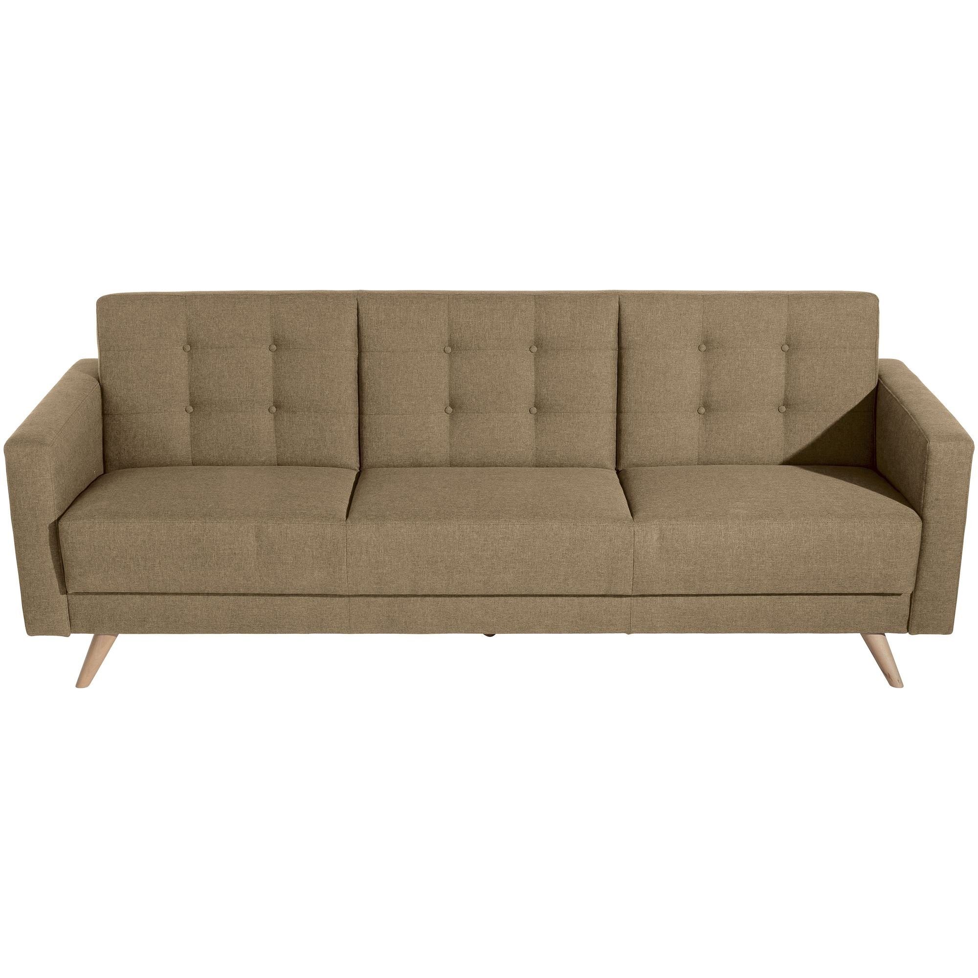 58 aufm Kessel Sofa Bettfunktion Sofa Versand Sparpreis 3-Sitzer Karisa verarbeitet,bequemer 1 hochwertig Sitz inkl. Kostenlosem Teile, mit Bezug Flachg