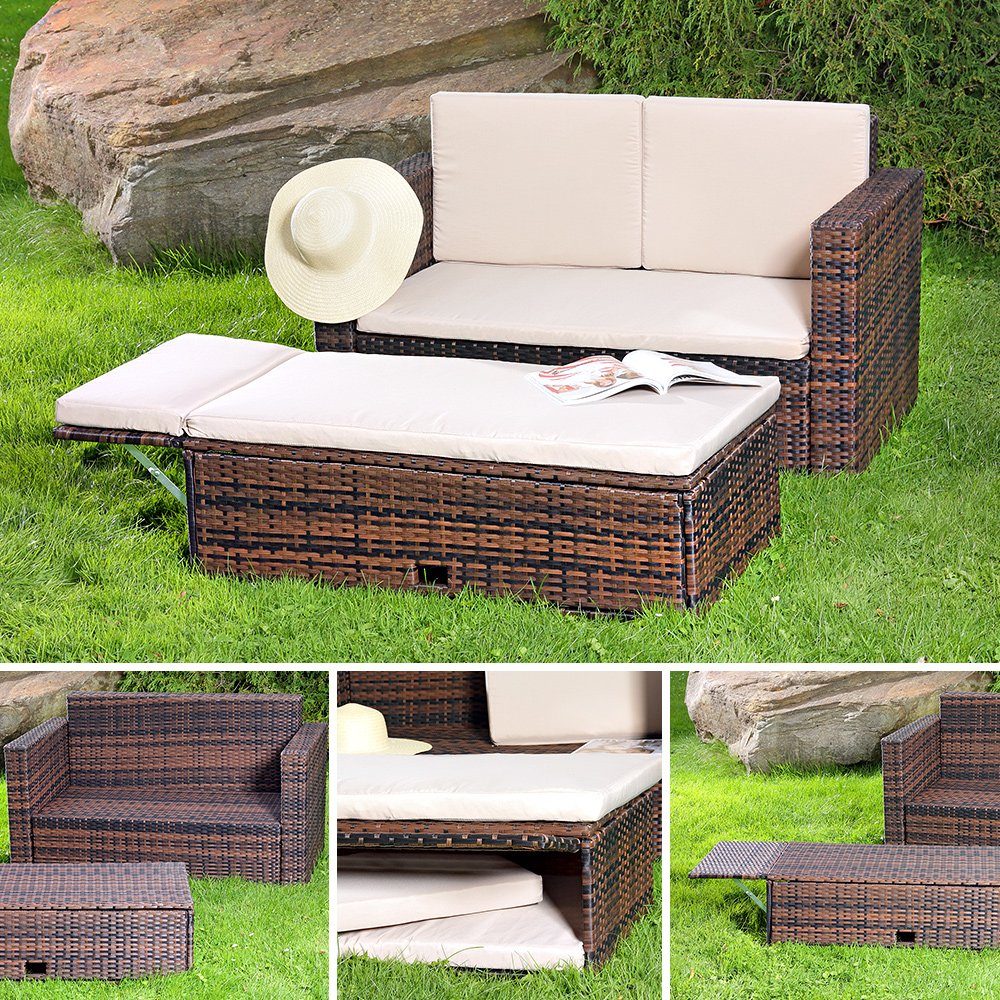 Mucola Gartenlounge-Set Polyrattan Gartensofa Lounge Sofa günstig online kaufen