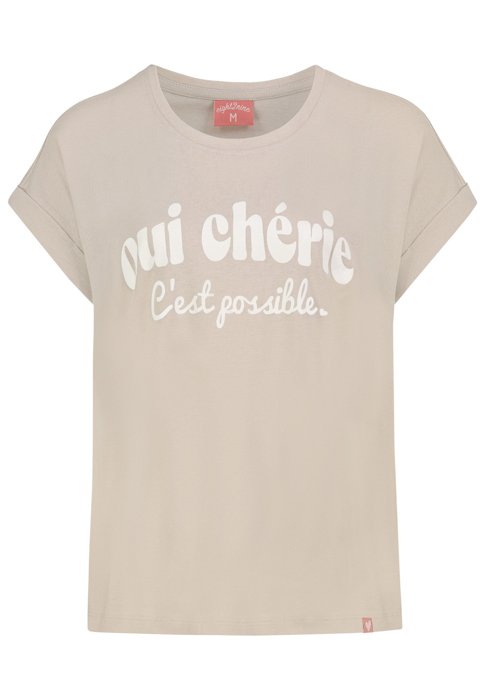 Eight2Nine T-Shirt Rundhalsausschnitt Kurzarm Gerader Schnitt Frontprint (1-tlg) D12041M02335T_T-shirts