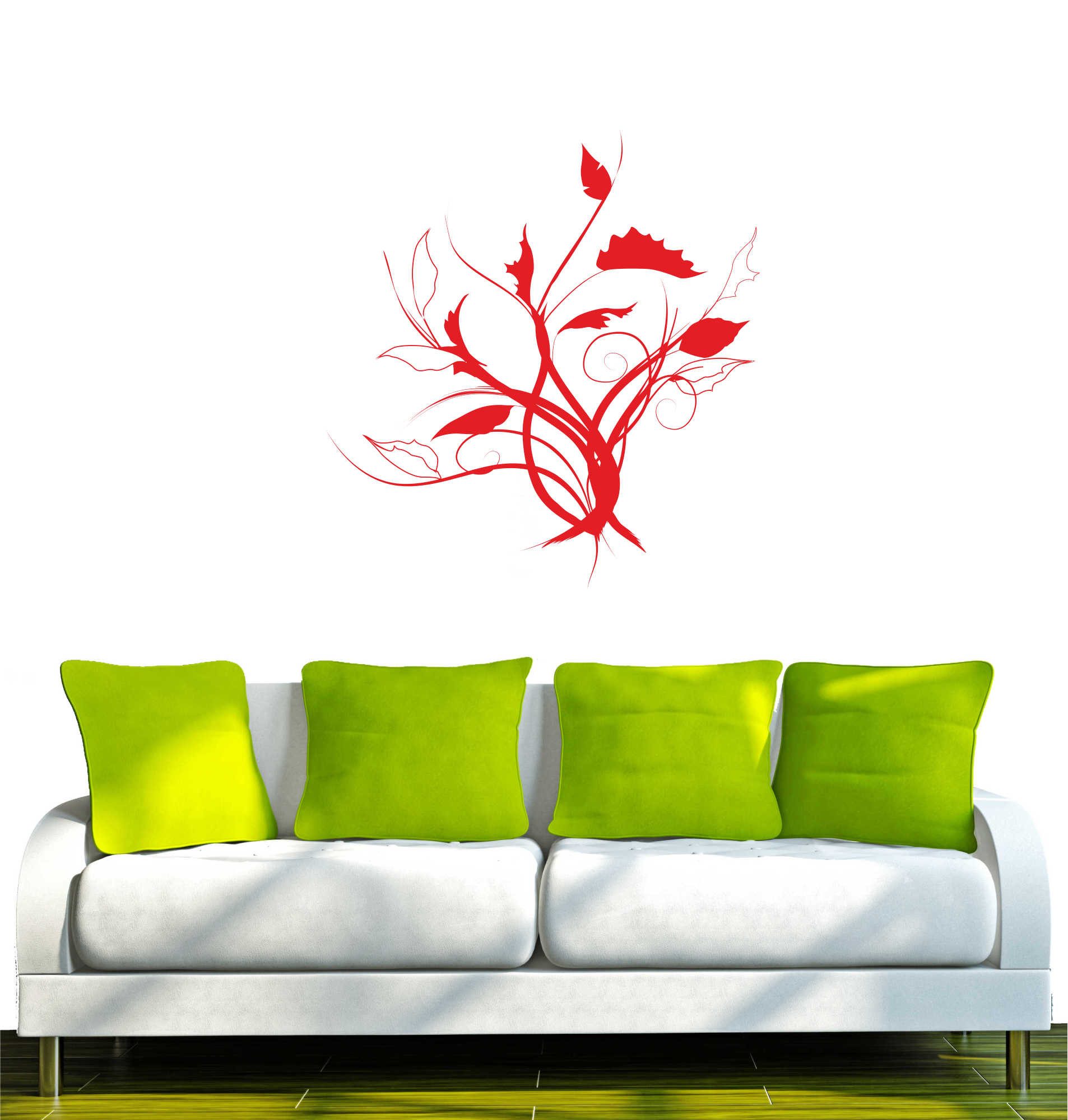 INDIGOS UG Wandtattoo Wandtattoo - Wandaufkleber - w203 Baum Blume Tribal Wandaufkleber