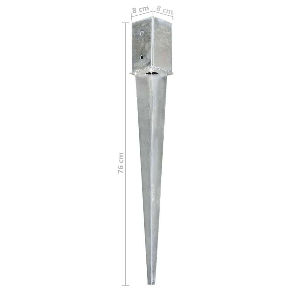 Verzinkter Stahl Silbern cm Erdspieße Einschlagbodenhülse Stk vidaXL 2 8876