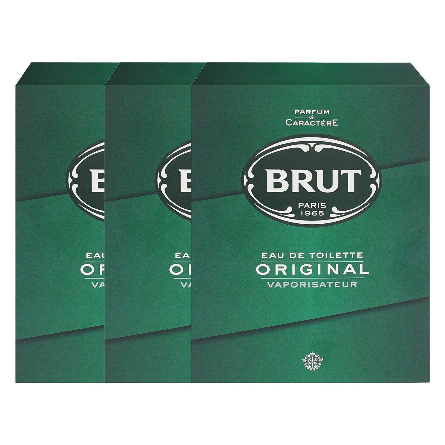 EDT jeweils Men Toilette 3 Vaporisateur x Eau 100 for Brut De Brut Original Parfümzerstäuber