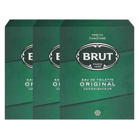 Brut Parfümzerstäuber 3 x Brut Original EDT Vaporisateur for Men Eau De Toilette jeweils 100