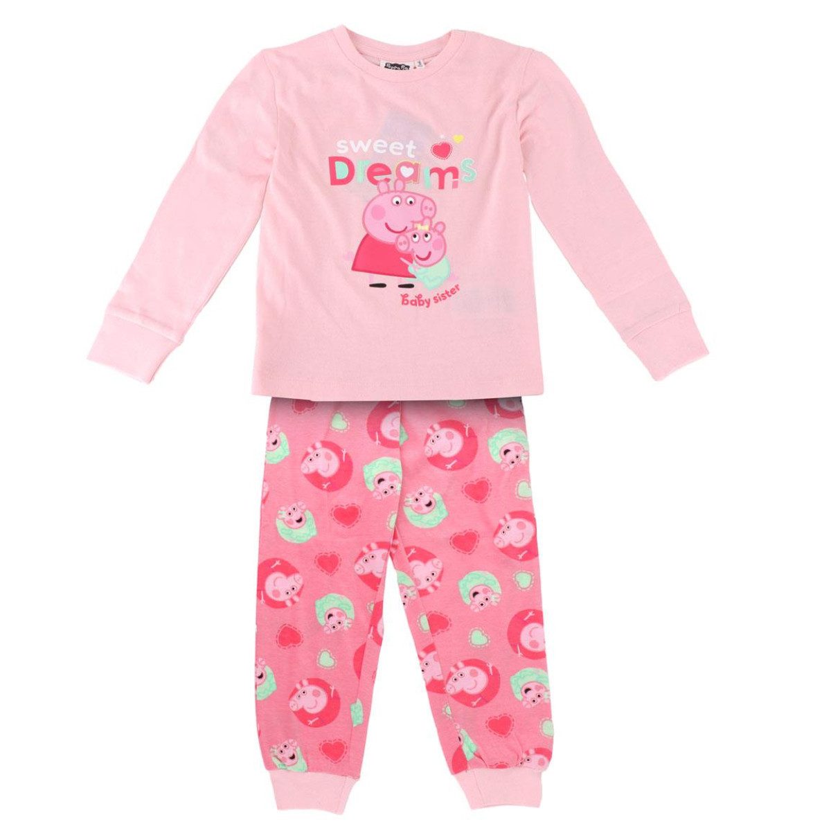 Pyjama Peppa Pig Schlafanzug Kinder Pyjama Set langarm, Baumwolle