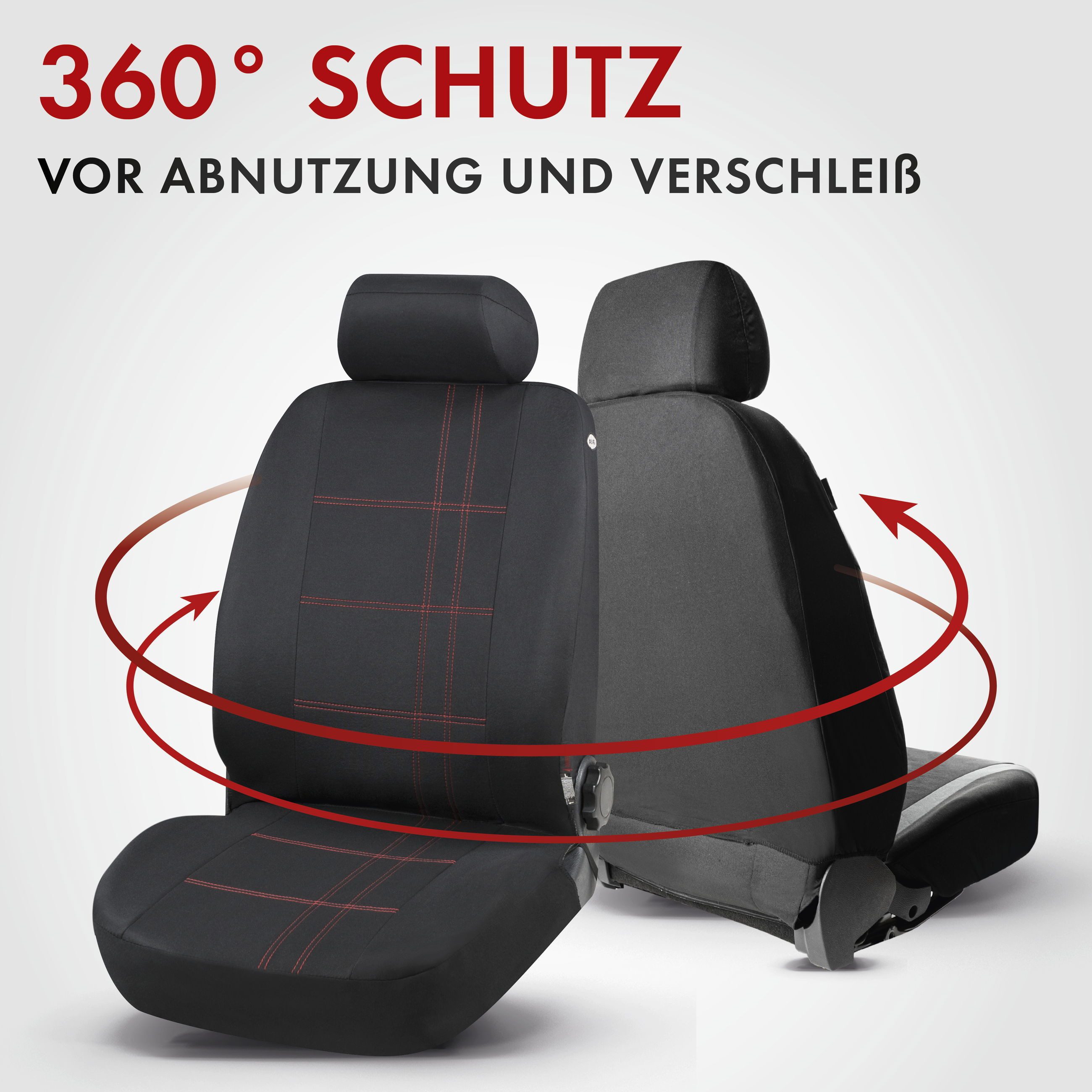 CarComfort car seat cover Nashville, 2 front seat covers (2-piece set), 2 headrest covers (6-piece set).