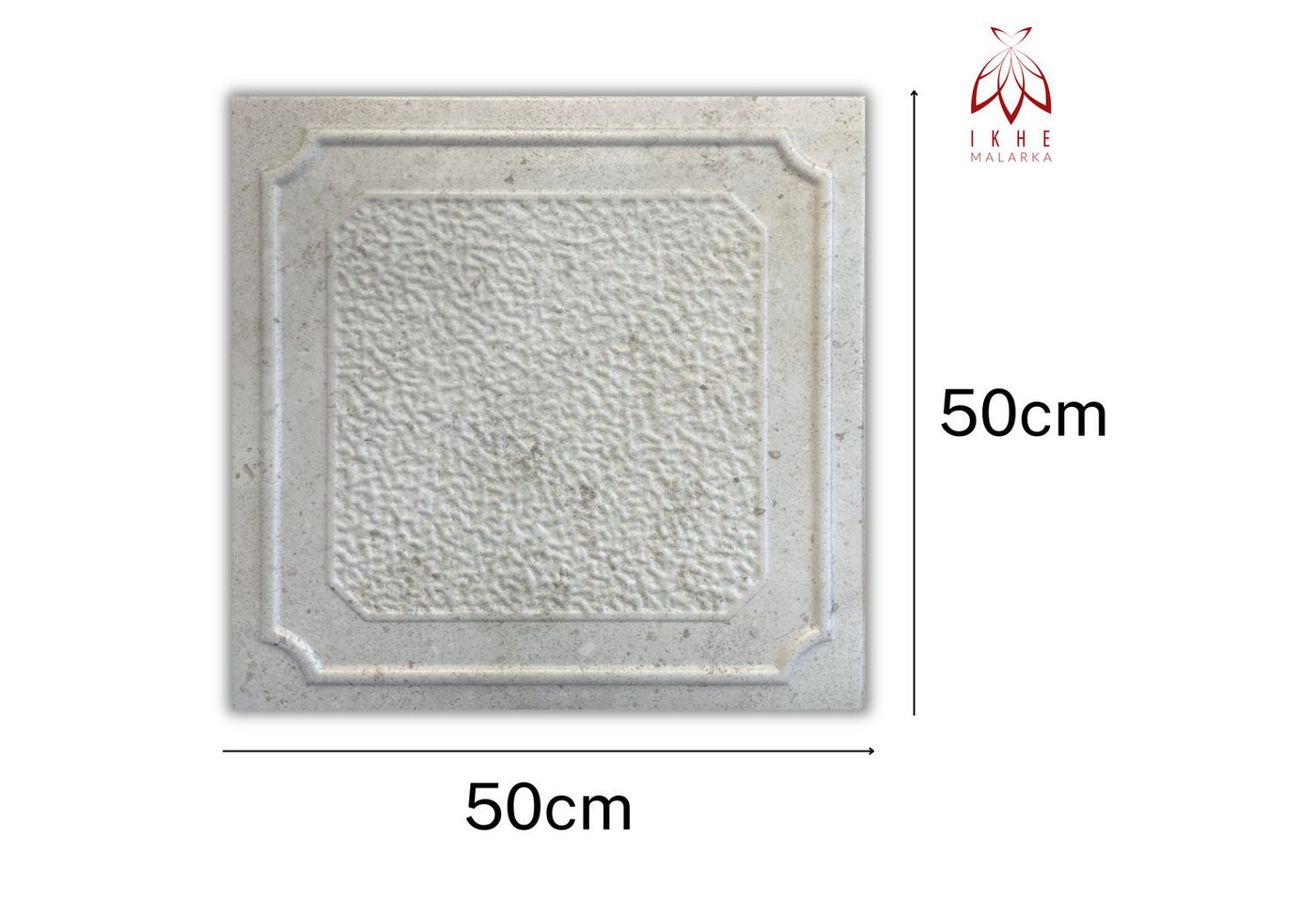 Thumbnail - IKHEMalarka Wandpaneel Dekoren Betonoptik aus Polystyrol Styropor XPS, BxL: 50x50 cm, 0,25 qm, (1 Stück, 0.25m) Deckenpa...