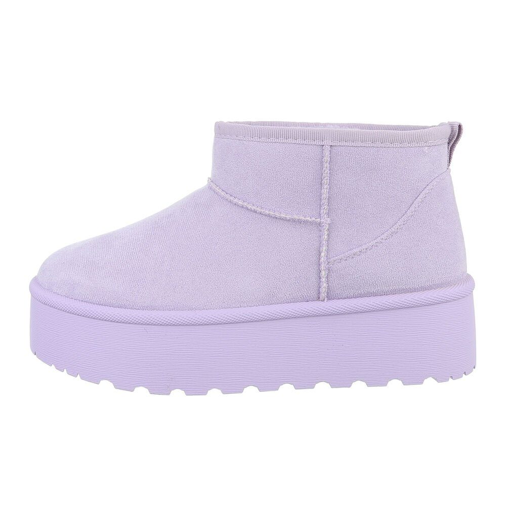 Ital-Design Damen Snowboots Freizeit Snowboots Plateaustiefeletten Snowboots (84338245) Flach Plateaustiefeletten in Lila