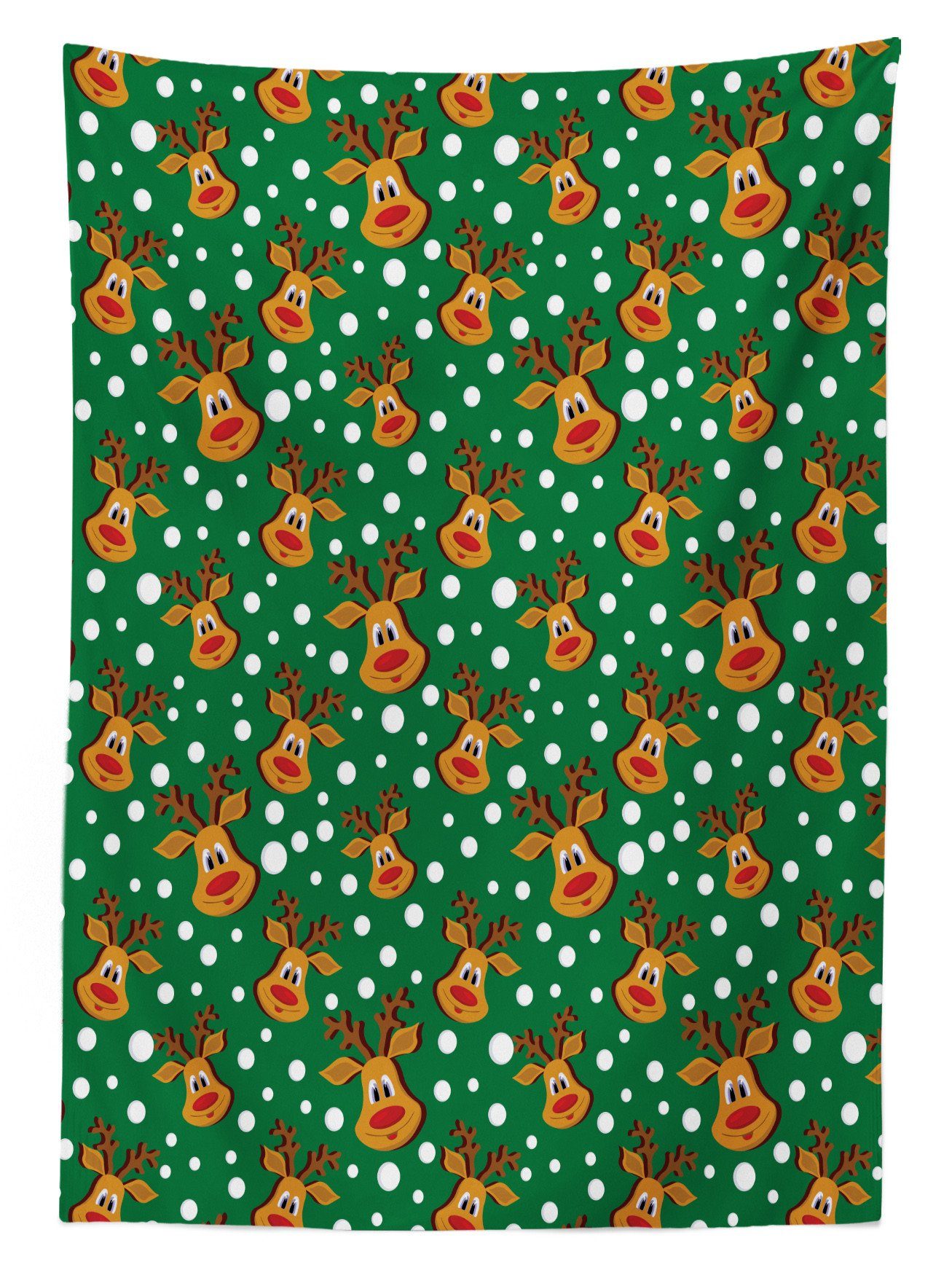 Cartoon Farben, Schneeflocken Für geeignet Tischdecke Farbfest Grünes Außen Abakuhaus Waschbar Weihnachten den Klare Deer Bereich