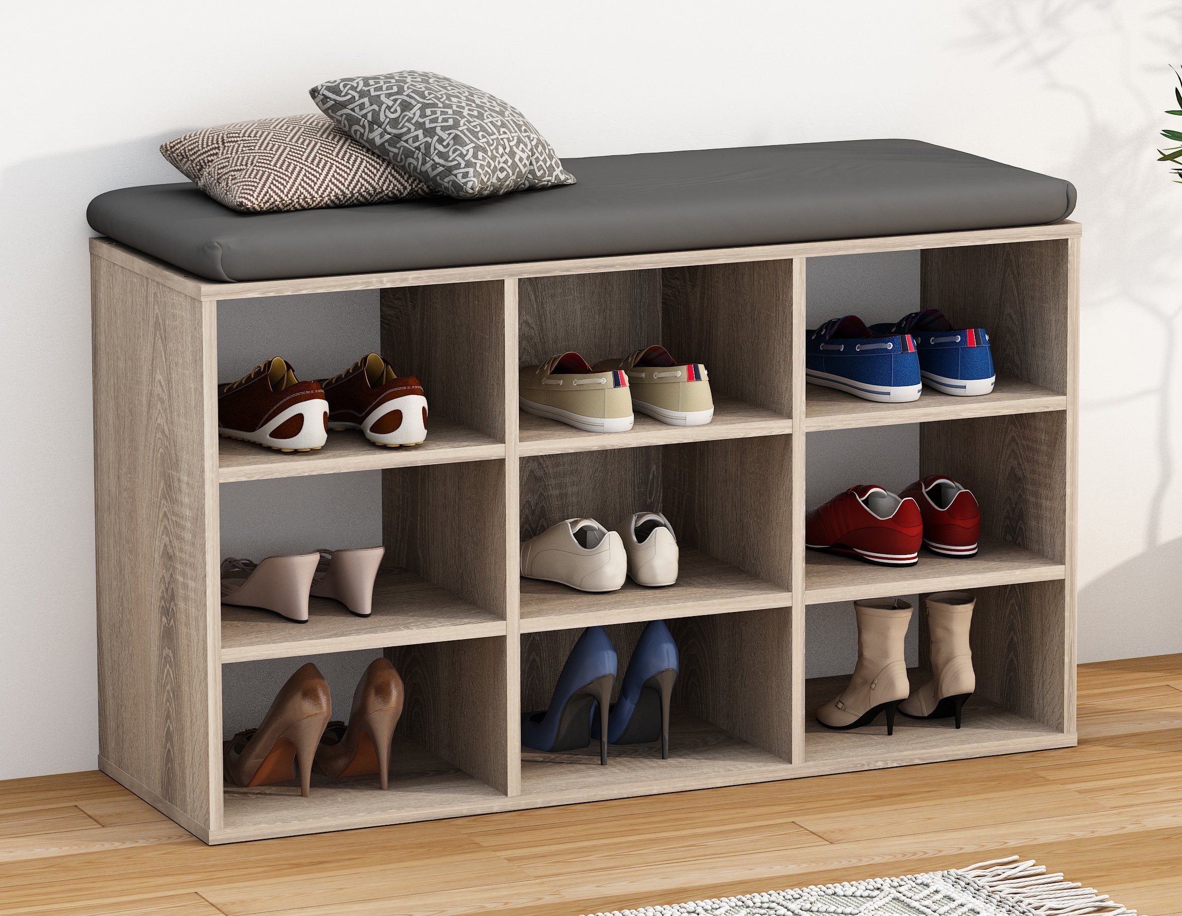 VCM Schuhregal Schuhschrank Hinsol H. 50 x B. 80 x T. 30 cm