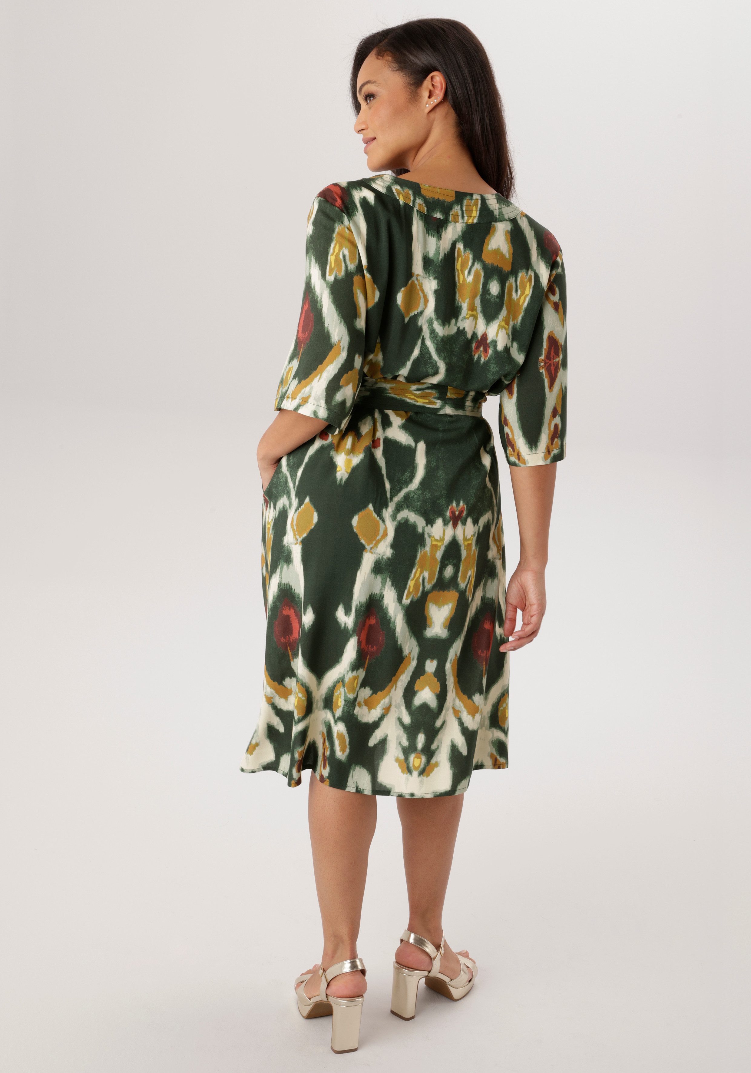 Aniston PLUS Blusenkleid mit dekorativer V-Ausschnitt - NEUE KOLLEKTION