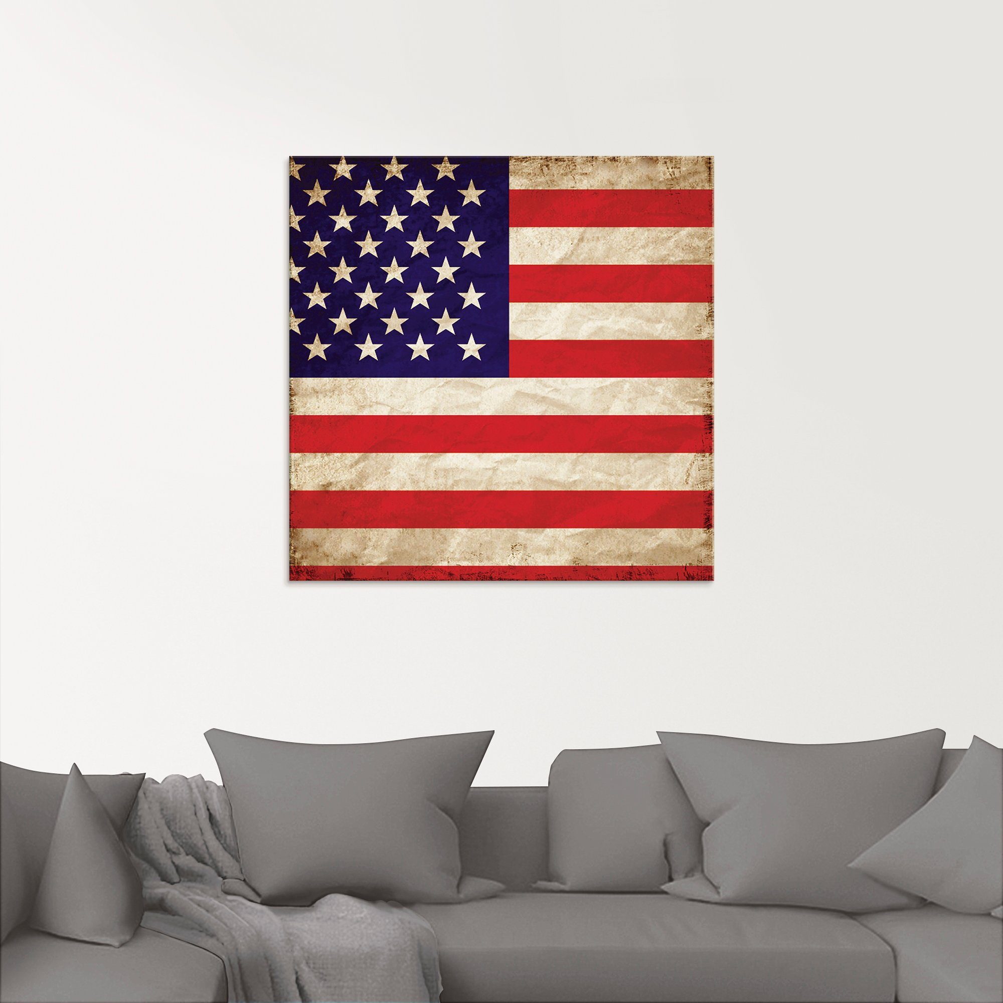 USA Flagge, Größen Glasbild St), verschiedenen Zeichen in Amerikanische (1 Artland